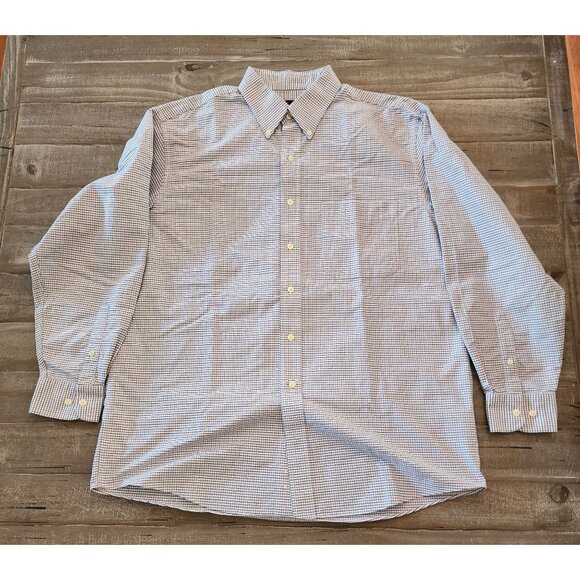Jos. A. Bank Travelers Collection Mens Checkered Button-Down Shirt L 100% Cotton - Picture 3 of 10